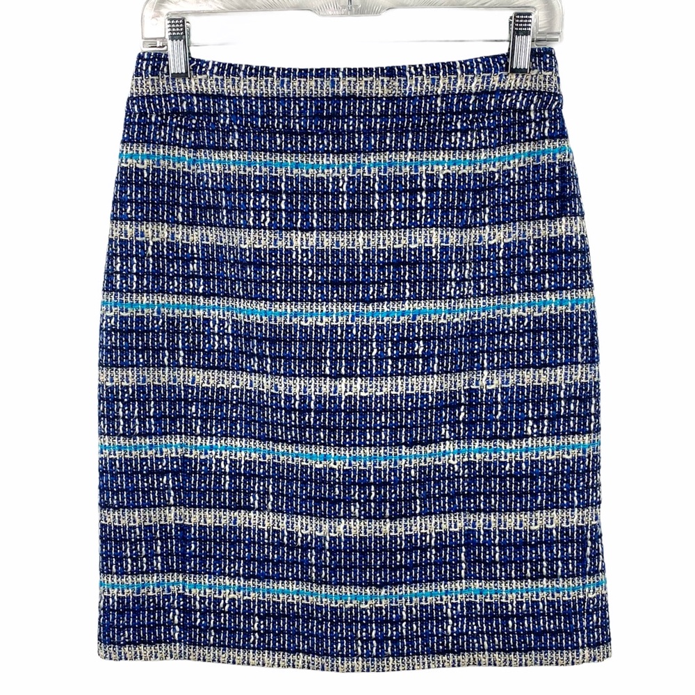 Tory Burch Blue and White Striped Mini Skirt